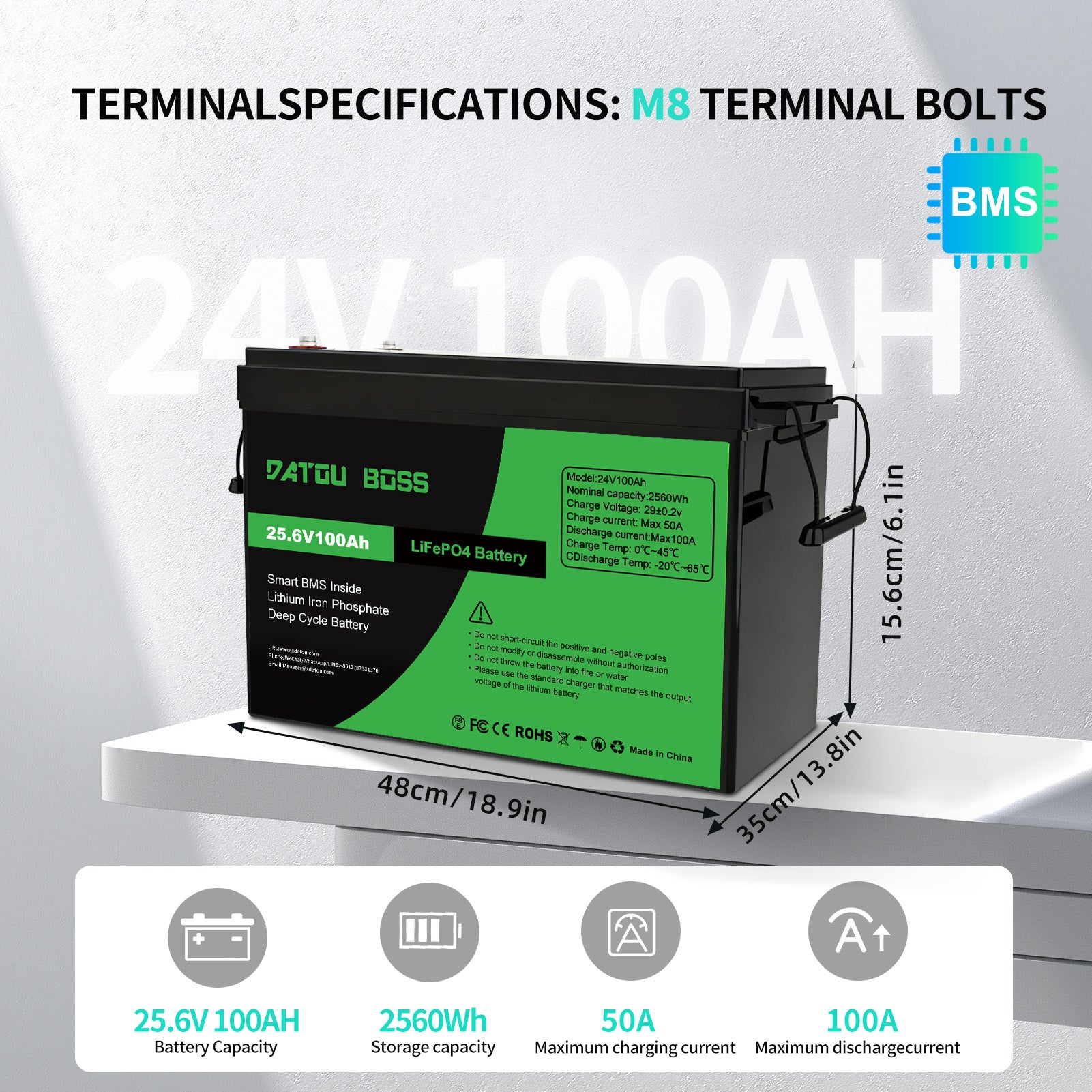 DATOUBOSS Rechargeable Lifepo4 Batteries Voltage Converters Inverter