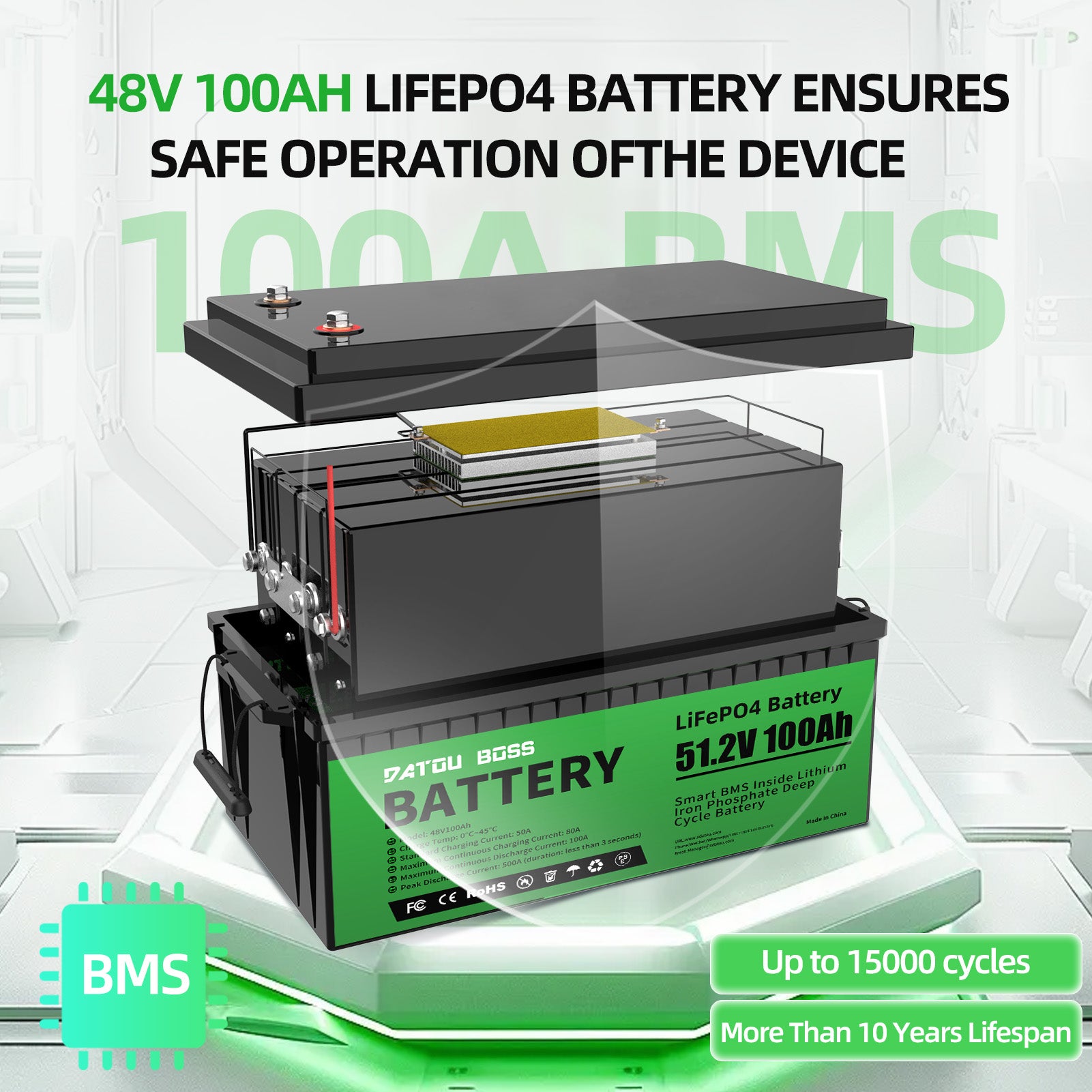 DATOUBOSS Rechargeable Lifepo4 Batteries Voltage Converters Inverter