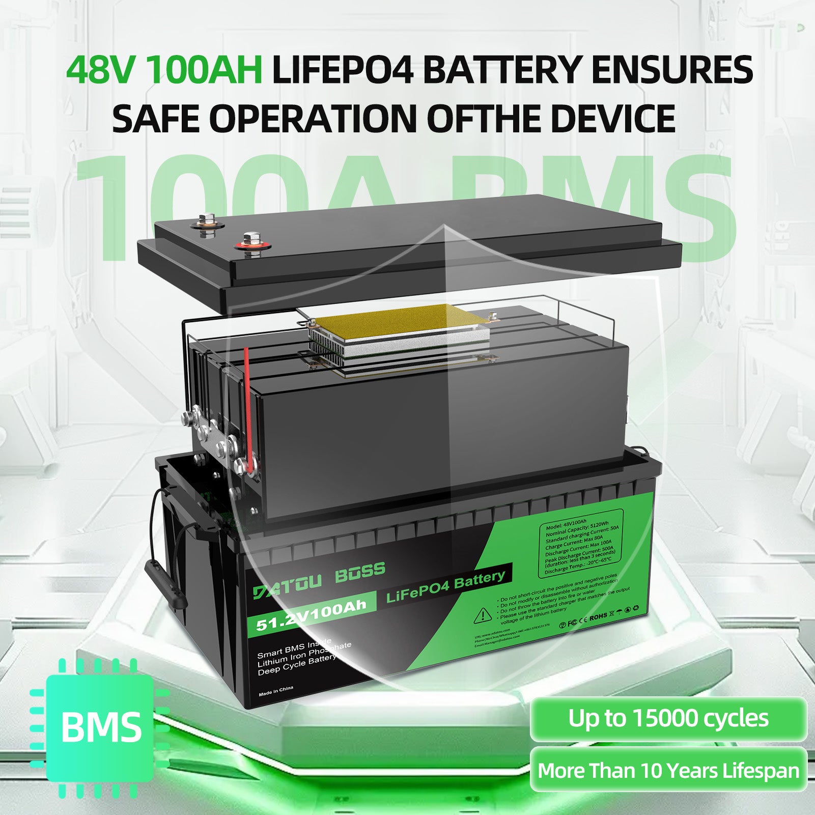 DATOUBOSS Rechargeable Lifepo4 Batteries Voltage Converters Inverter